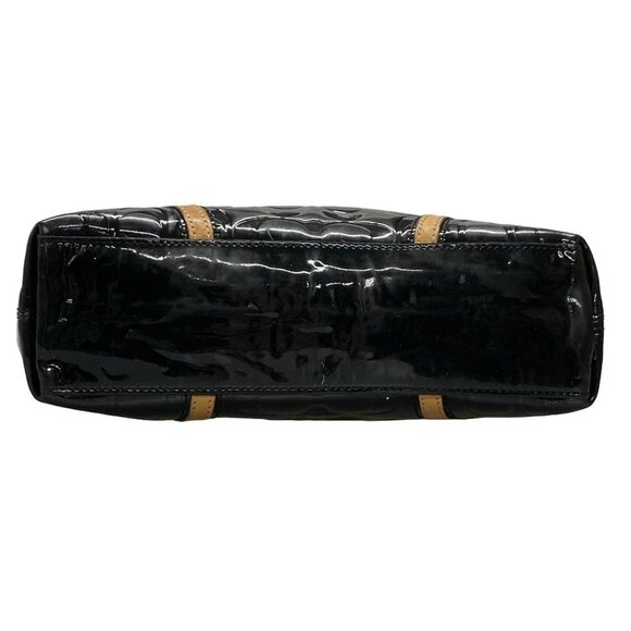 Auth COACH Peyton Embossed Signature Patent Top Handle Tote F48166 Black Leather - Picture 9 of 10